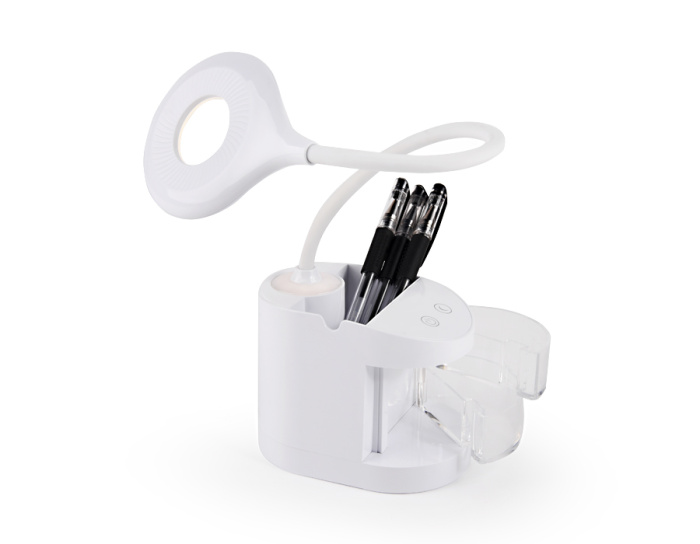 Настольная светодиодная лампа со встроенной аккумулятороной батареей и органайзером Ambrella light DE561