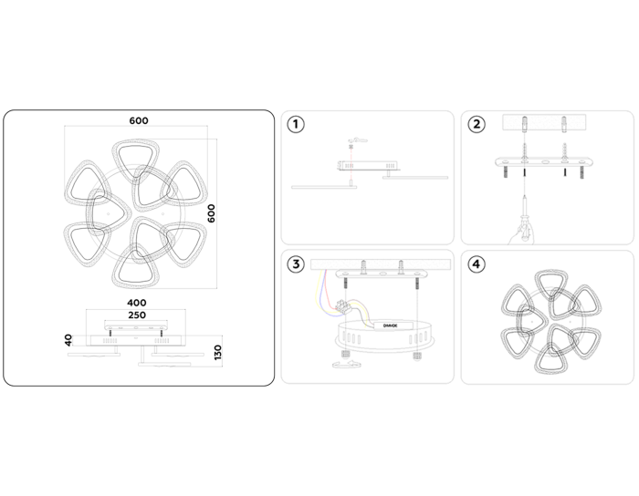 Потолочный светодиодный светильник с пультом Ambrella light FA2923