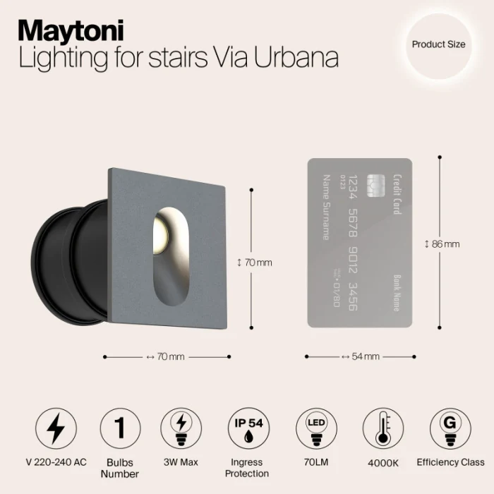 Подсветка для ступеней Maytoni Via Urbana O022-L3GR