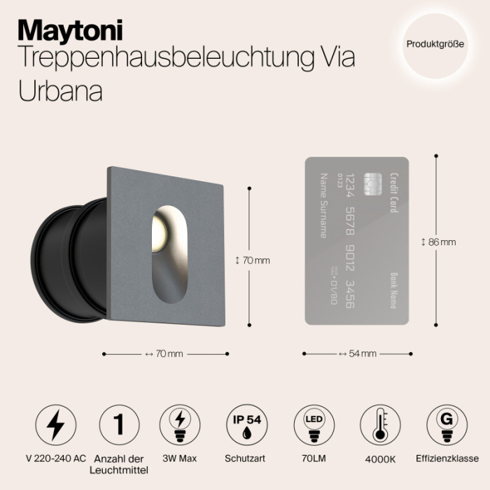 Подсветка для ступеней Maytoni Via Urbana O022-L3GR