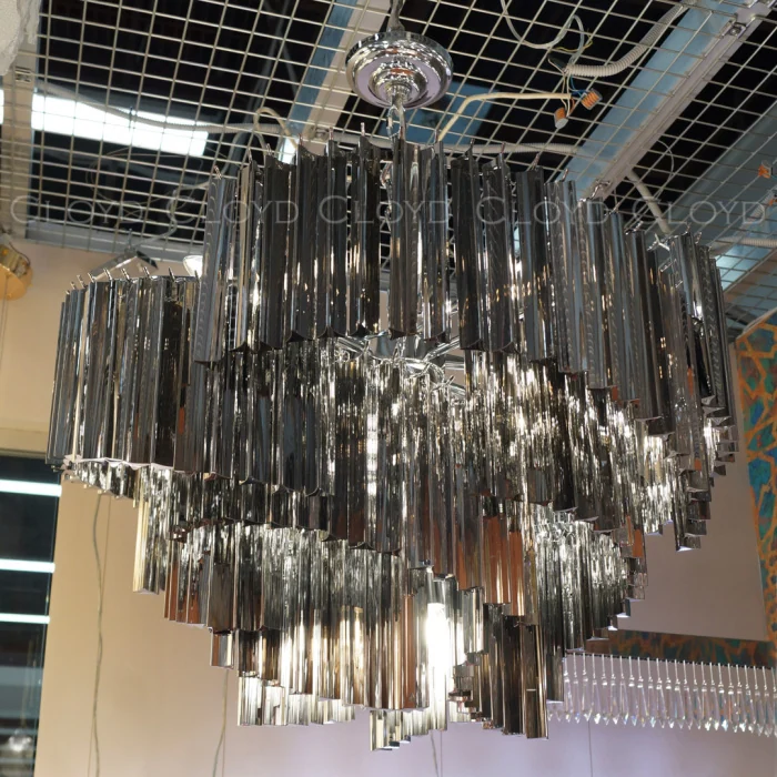 Люстра Cloyd EVOLUTE-B C18 / Ø80 см - хром - дымчатое стекло (арт.11267)