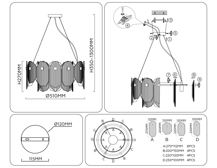 Подвесной светильник HIGH LIGHT AMBRELLA LIGHT LH31251