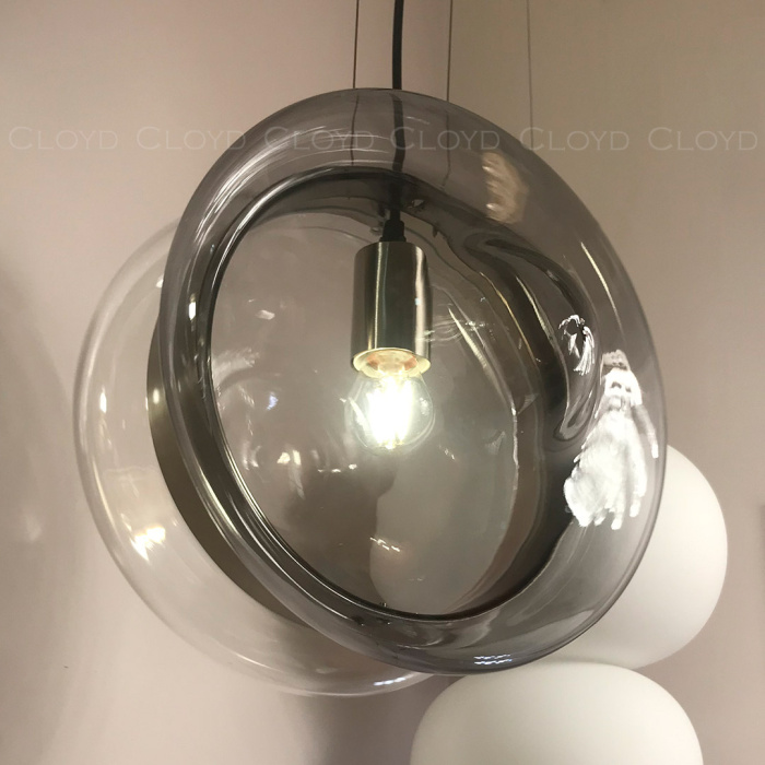 Подвесной светильник Cloyd EPICANTUS P1 / Ø28 см - никель - дымчатое стекло (арт.11355)