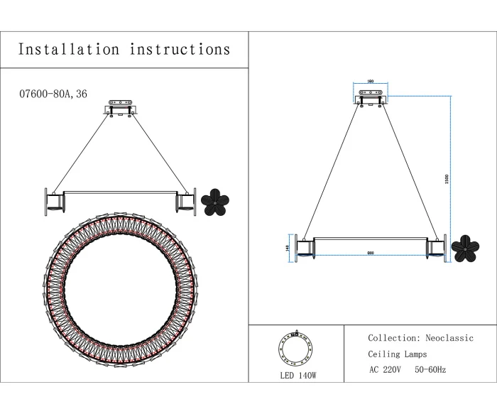 Люстра Лиона Kink Light 07600-80A,36