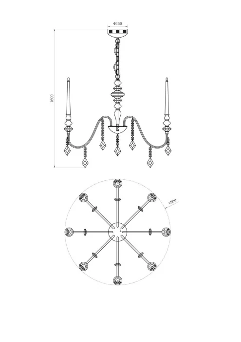 Люстра подвесная Lucia Tucci MAYA 4450.8 chrome