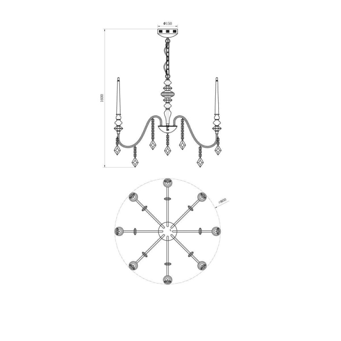 Люстра подвесная Lucia Tucci MAYA 4450.8 chrome