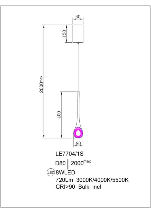 Подвесной светильник Leon Nicole LE7704/1S Gold