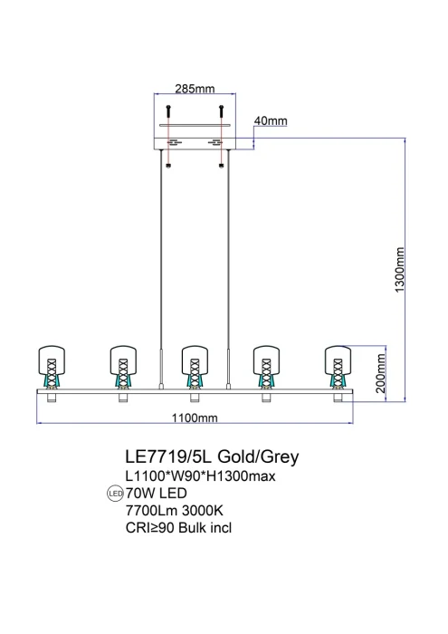 Подвесная люстра Leon Marie LE7719/5L Nickel
