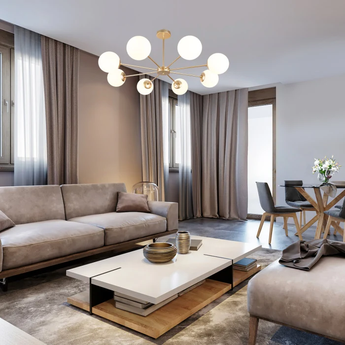 Потолочная люстра на штанге ETHEREAL ESCADA 2110/8P Gold