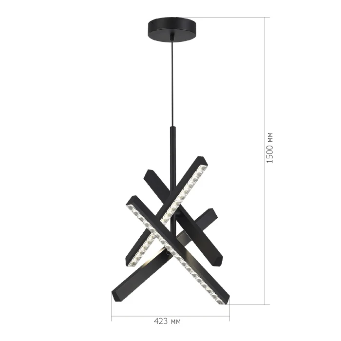 Светильник подвесной ST-Luce черный/прозрачный LED 1*43W 4000K SL1018.413.04