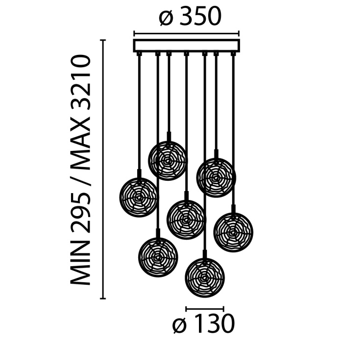 Подвесная люстра Maytoni Frozen MOD254PL-07BS