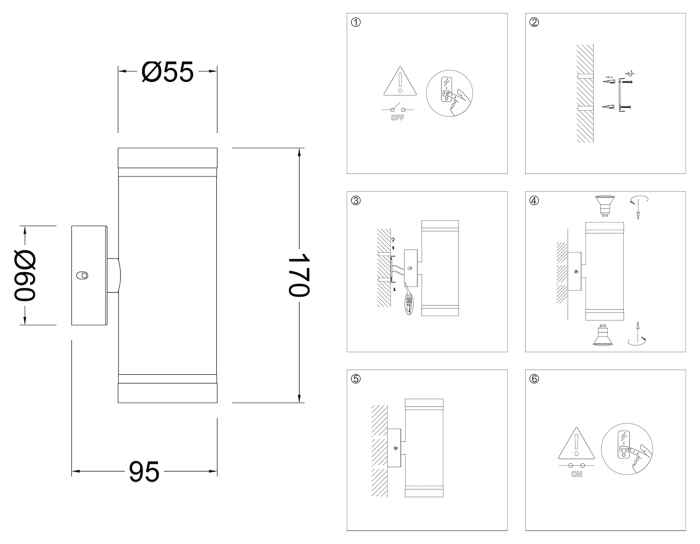 Настенный светильник со сменной лампой GU10 и акрилом Ambrella light FW2489