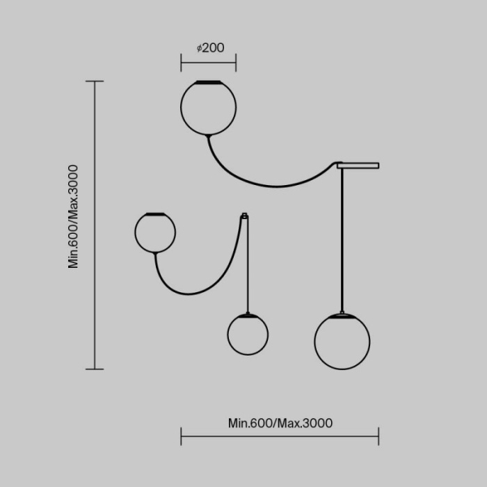 Подвесной светильник Maytoni MOD427PL-L20B3K1