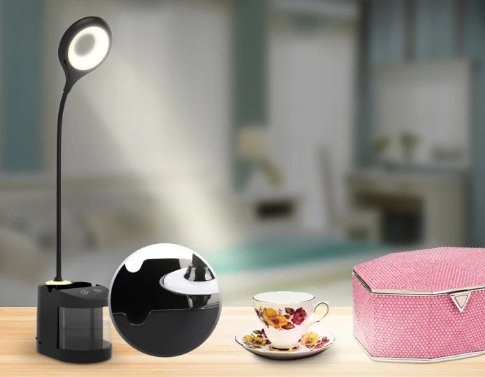 Настольная светодиодная лампа со встроенной аккумулятороной батареей и органайзером Ambrella light DE562