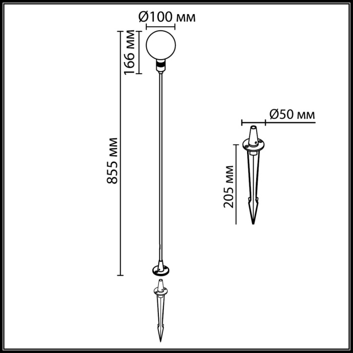 Уличный накладной светильник DANDE Odeon Light 7121/2GLA
