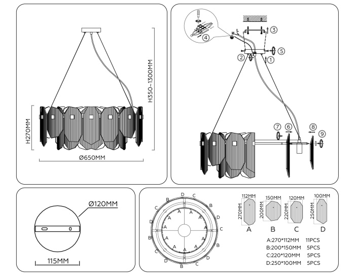 Подвесной светильник HIGH LIGHT AMBRELLA LIGHT LH31253