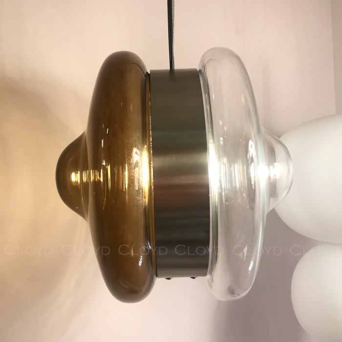 Подвесной светильник Cloyd EPICANTUS P1 / Ø28 см - никель - коричнев. стекло (арт.11356)