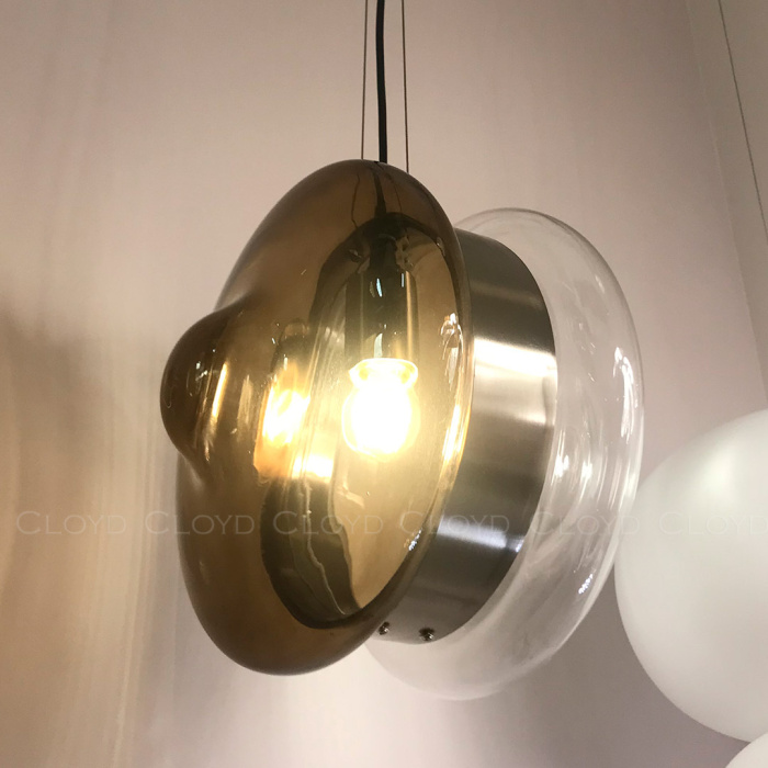 Подвесной светильник Cloyd EPICANTUS P1 / Ø28 см - никель - коричнев. стекло (арт.11356)