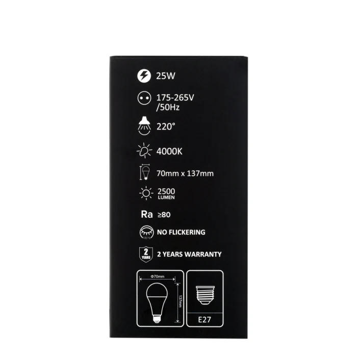 Светодиодная лампа Leon LE-A70-25W-4000K-E27