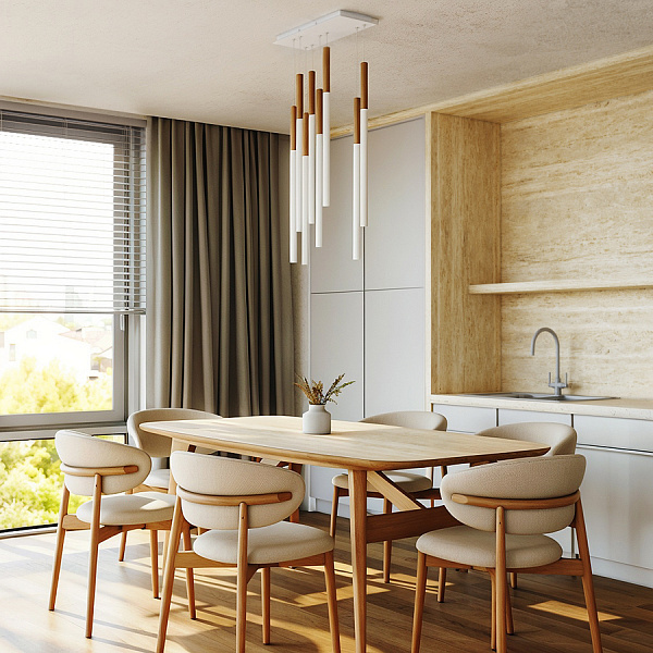 Подвесная люстра Ledron HL012-8 Wooden 200 White