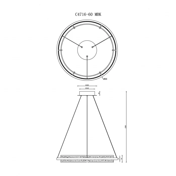 Светильник подвесной iLEDEX Meridian C4716-60 MBK