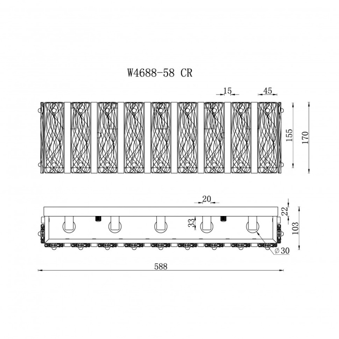Светильник настенный iLAMP Panorama W4688-58 CR