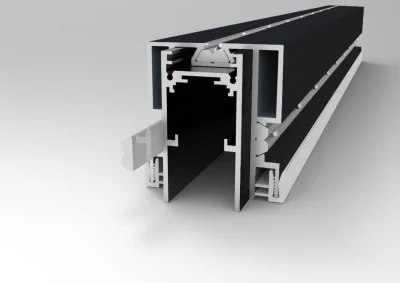 Профиль для SKYLINE 48 с демпф. системой в натяжной потолок (ПВХ+ТКАНЬ) ST-Luce Черный ST003.429.01