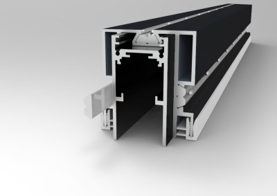 Профиль для SKYLINE 48 с демпф. системой в натяжной потолок (ПВХ+ТКАНЬ) ST-Luce Черный ST003.429.01