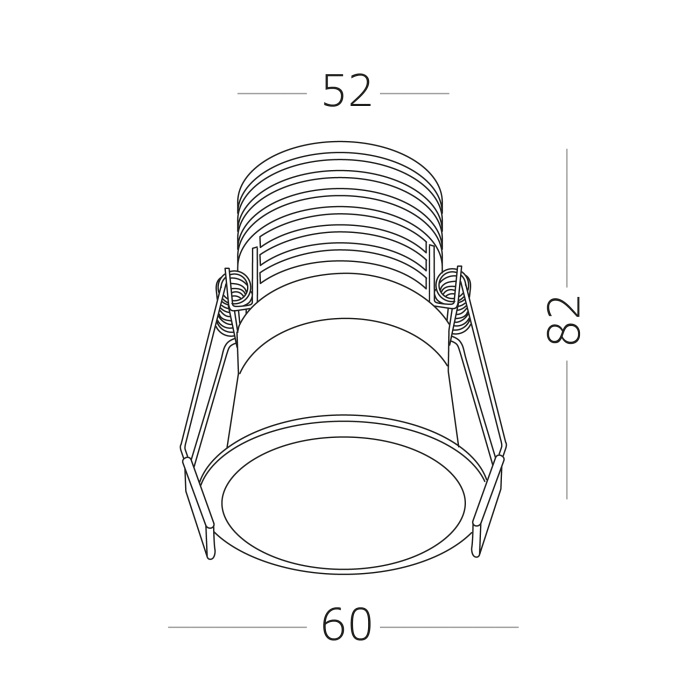 Светильник встраиваемый Белый LED 1*7W 3000K 560Lm Ra>90 60° IP20 D60xH79 100-240V ST754.538.07