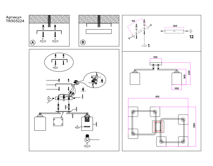 Потолочный светильник Ambrella light TR303224