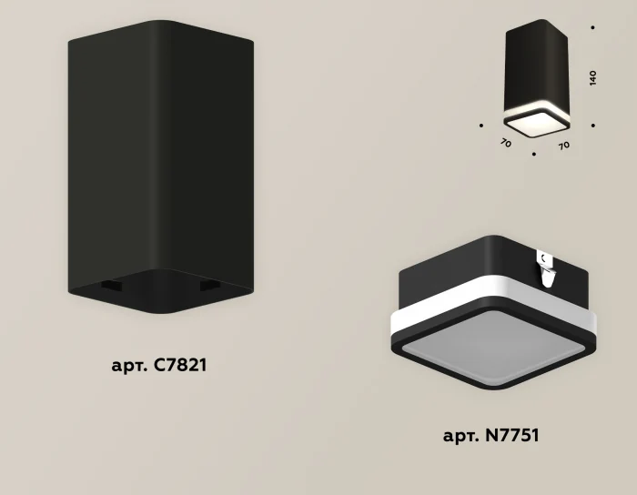 Комплект накладного светильника с акрилом Ambrella light XS7821020