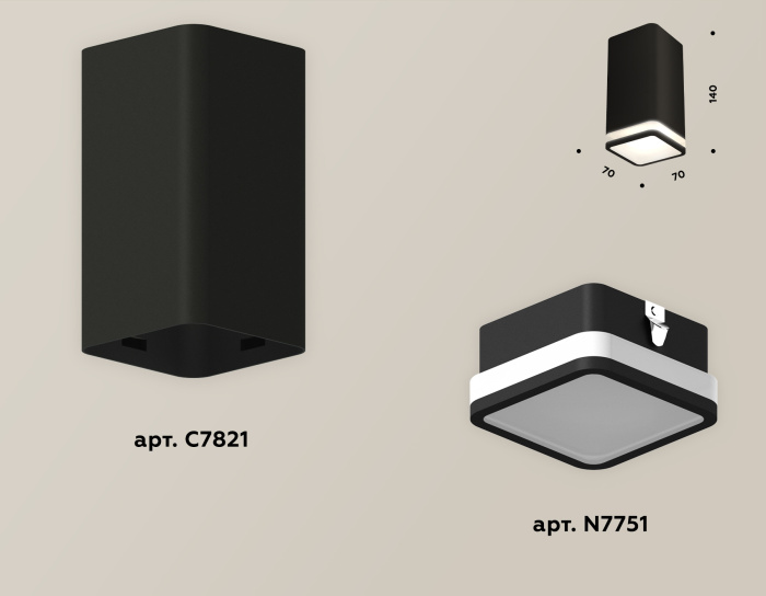 Комплект накладного светильника с акрилом Ambrella light XS7821020