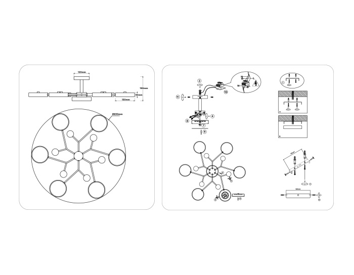 Люстра светодиодная на штанге AMBRELLA light FL4865