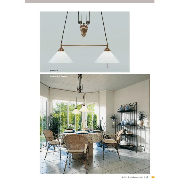 Подвесной светильник Berliner Messinglampen ED1-70opB