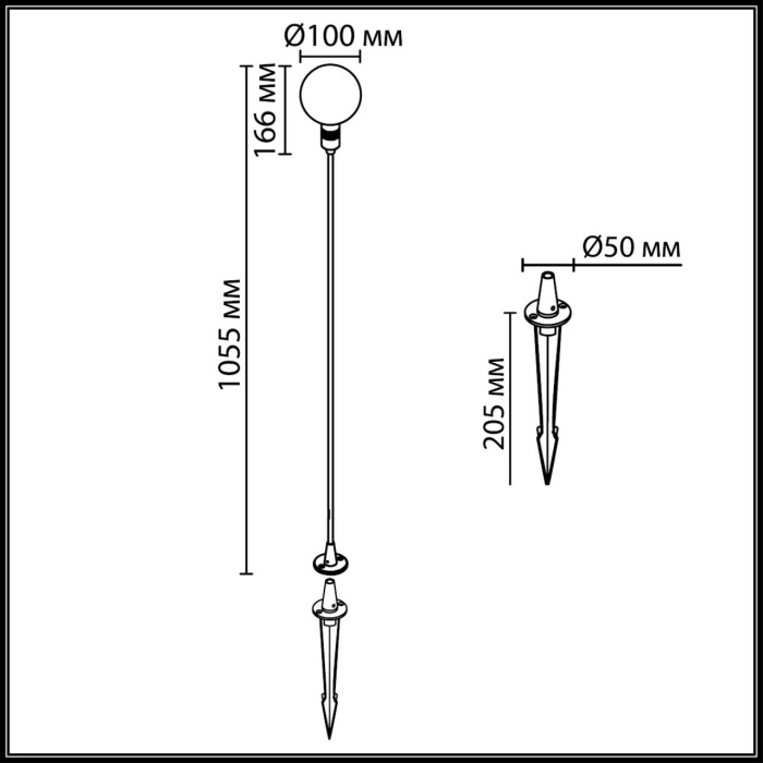Уличный накладной светильник DANDE Odeon Light 7121/2GLB