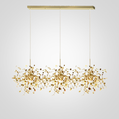 Люстра Tezani Argent Suspension Linear Gold 3 L110 ImperiumLoft
