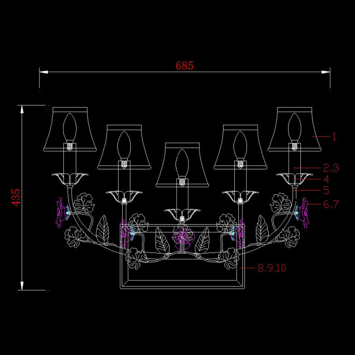 Бра Lucia Tucci FIORI DI ROSE W1775.5