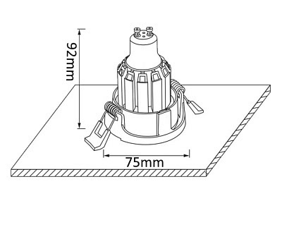 Светильник встроенный Crystal Lux CLT 019C90 BL