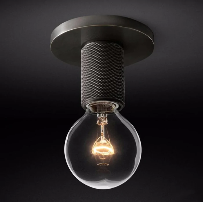 Потолочный светильник RH Utilitaire Socket Flushmount Black ImperiumLoft