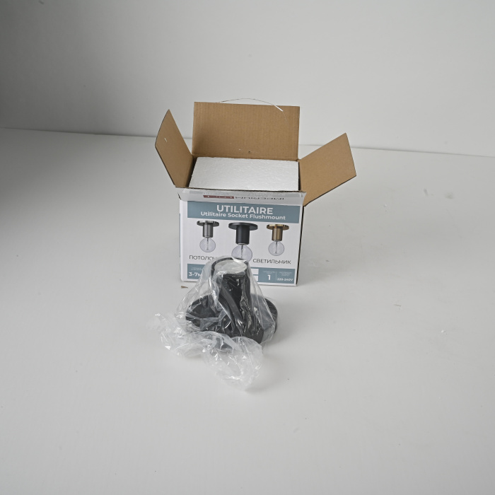 Потолочный светильник RH Utilitaire Socket Flushmount Black ImperiumLoft