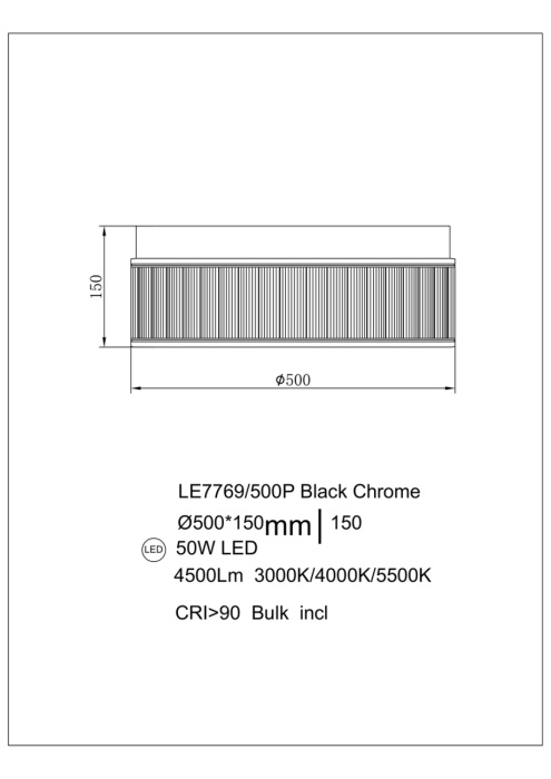 Потолочный светильник Leon Lumiere LE7769/500P Black Chrome