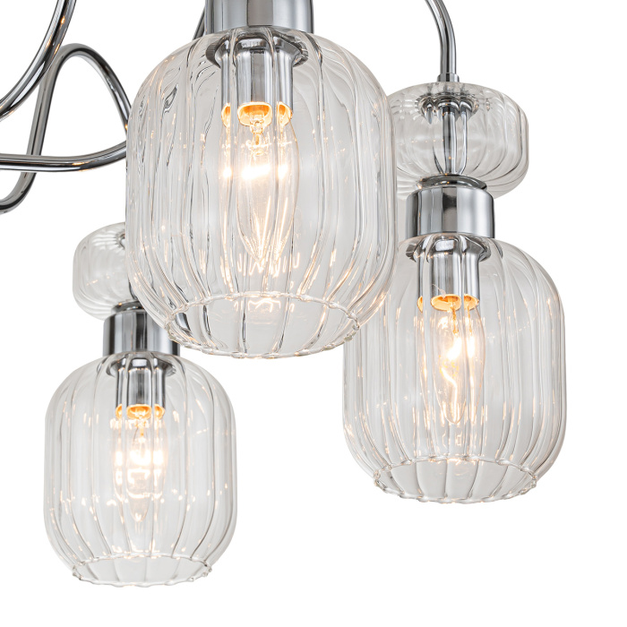 Потолочная люстра на штанге GLOSS ESCADA 1141/6PL Chrome/Clear