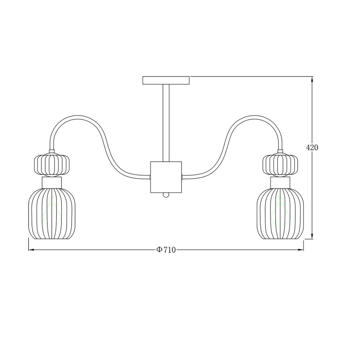 Потолочная люстра на штанге GLOSS ESCADA 1141/6PL Chrome/Clear