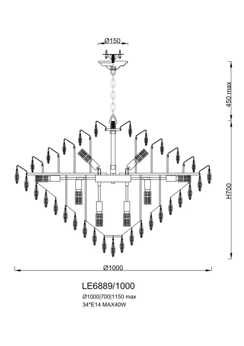 Подвесная люстра Leon Adriana LE6889/1000 CH