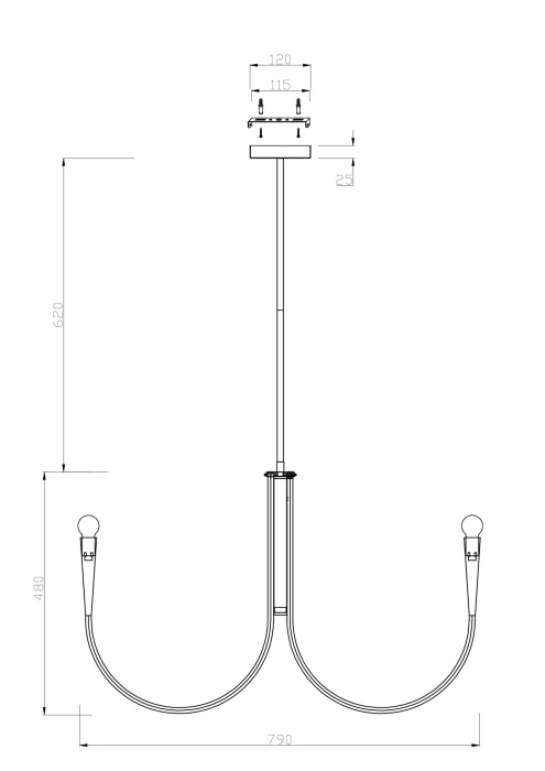 Люстра на штанге Freya Branches FR5253PL-08N