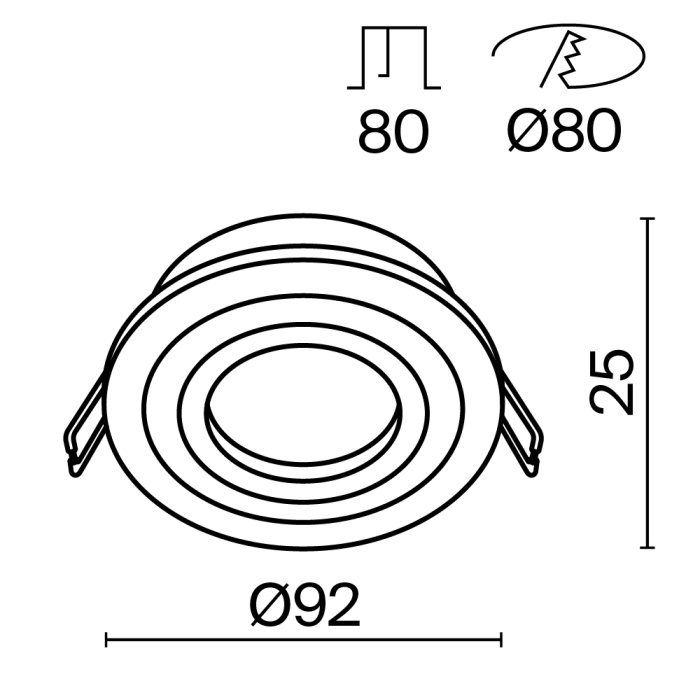 Встраиваемый светильник Maytoni Atom DL023-2-01B