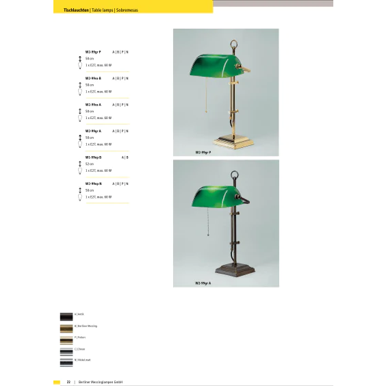 Настольная лампа Berliner Messinglampen W2-99opN