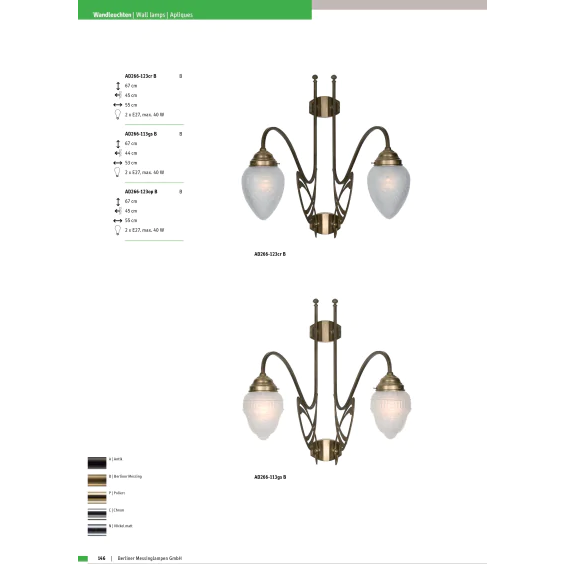 Бра Berliner Messinglampen AD266-123crB
