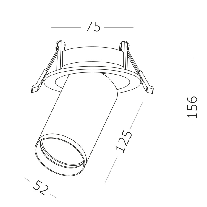 Светильник встраиваемый Белый LED 1*7W 3000K 560Lm Ra>90 60° IP20 D95xH156 220-240VV ST759.538.07