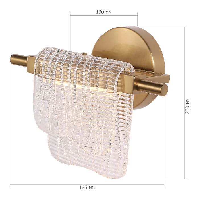 Светильник настенный ST-Luce золотистый/прозрачный LED 1*6W 3000K SL6021.201.06